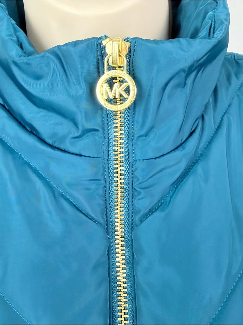 MICHAEL Michael Kors Teal Blue Quilted Puffer Vest – Size Small